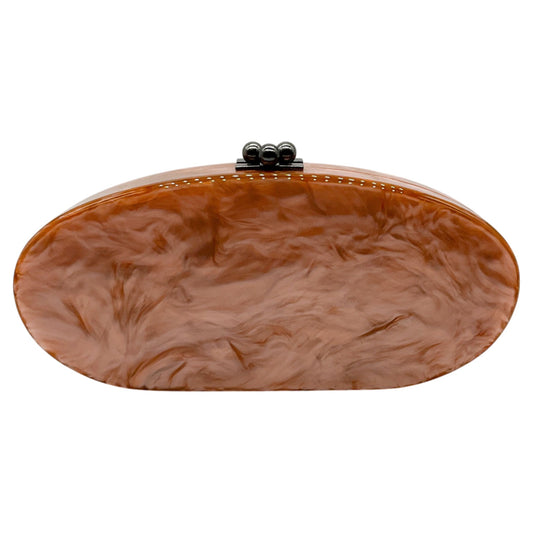 Edie Parker Terracotta Acrylic Edie Solid Clutch