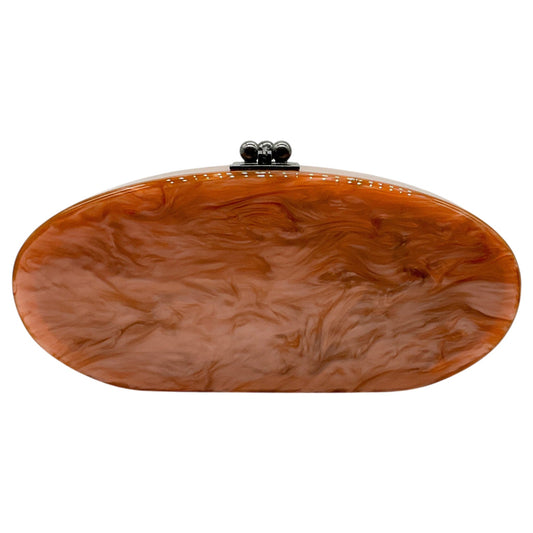 Edie Parker Terracotta Acrylic Edie Solid Clutch
