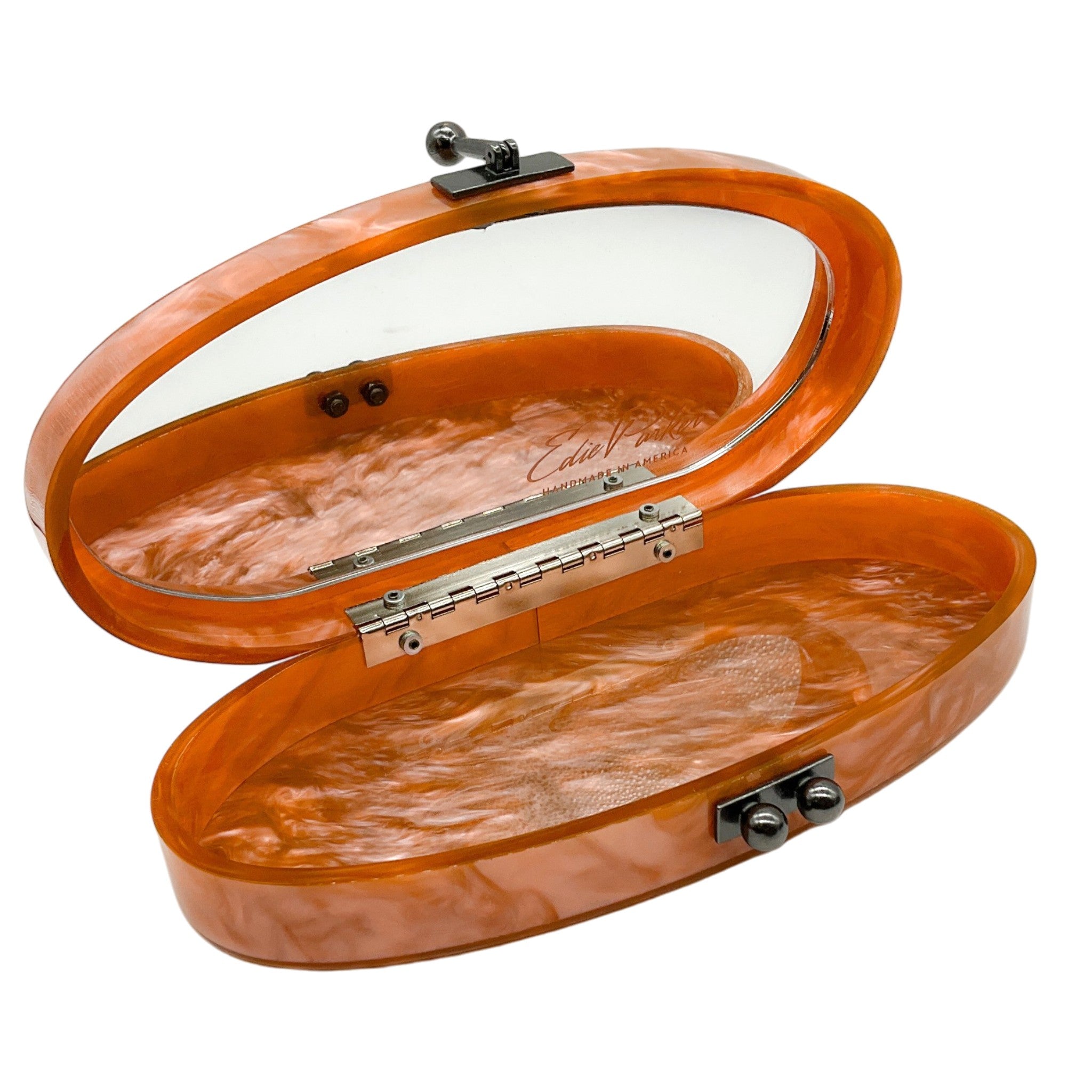 Edie Parker Terracotta Acrylic Edie Solid Clutch
