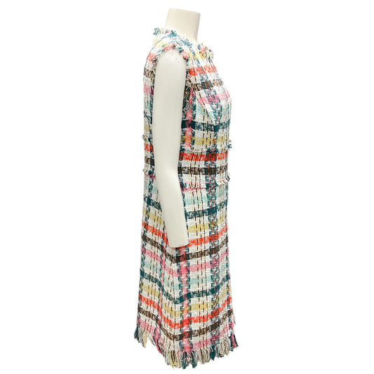 Oscar de la Renta Peacock Multicolor 2020 Robe de Jour Tweed Day Dress