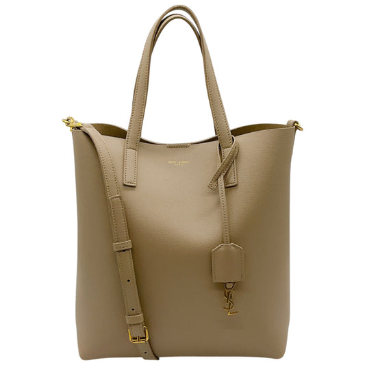 Saint Laurent Beige Leather Toy Shopping Tote
