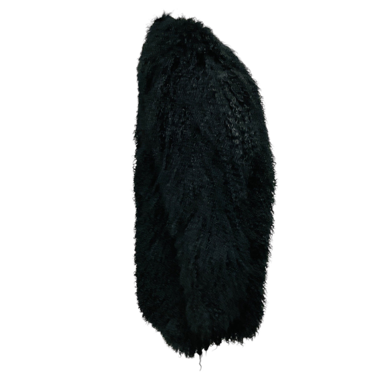 Retrofete Black Mongolian Lamb Fur Coat