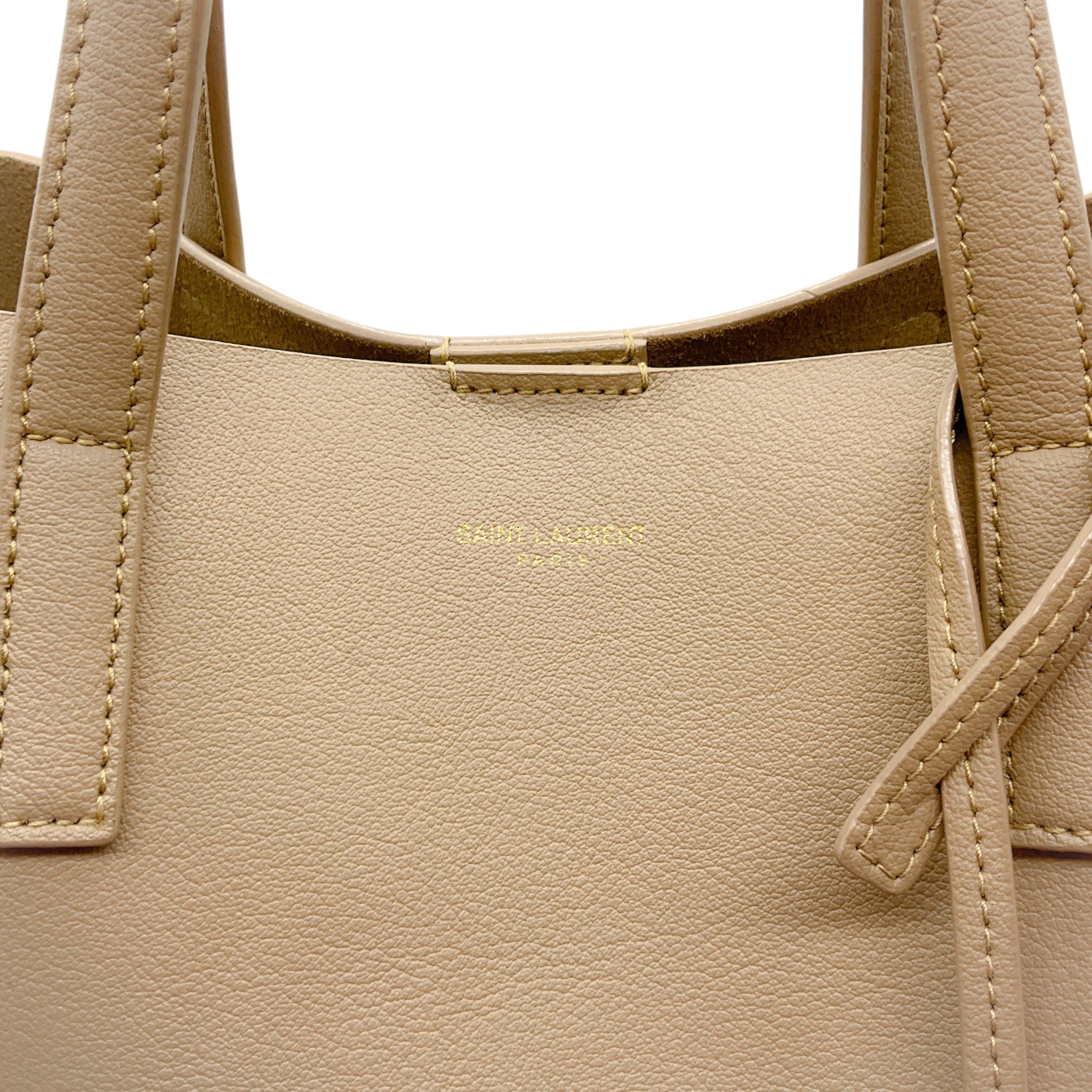 Saint Laurent Beige Leather Toy Shopping Tote