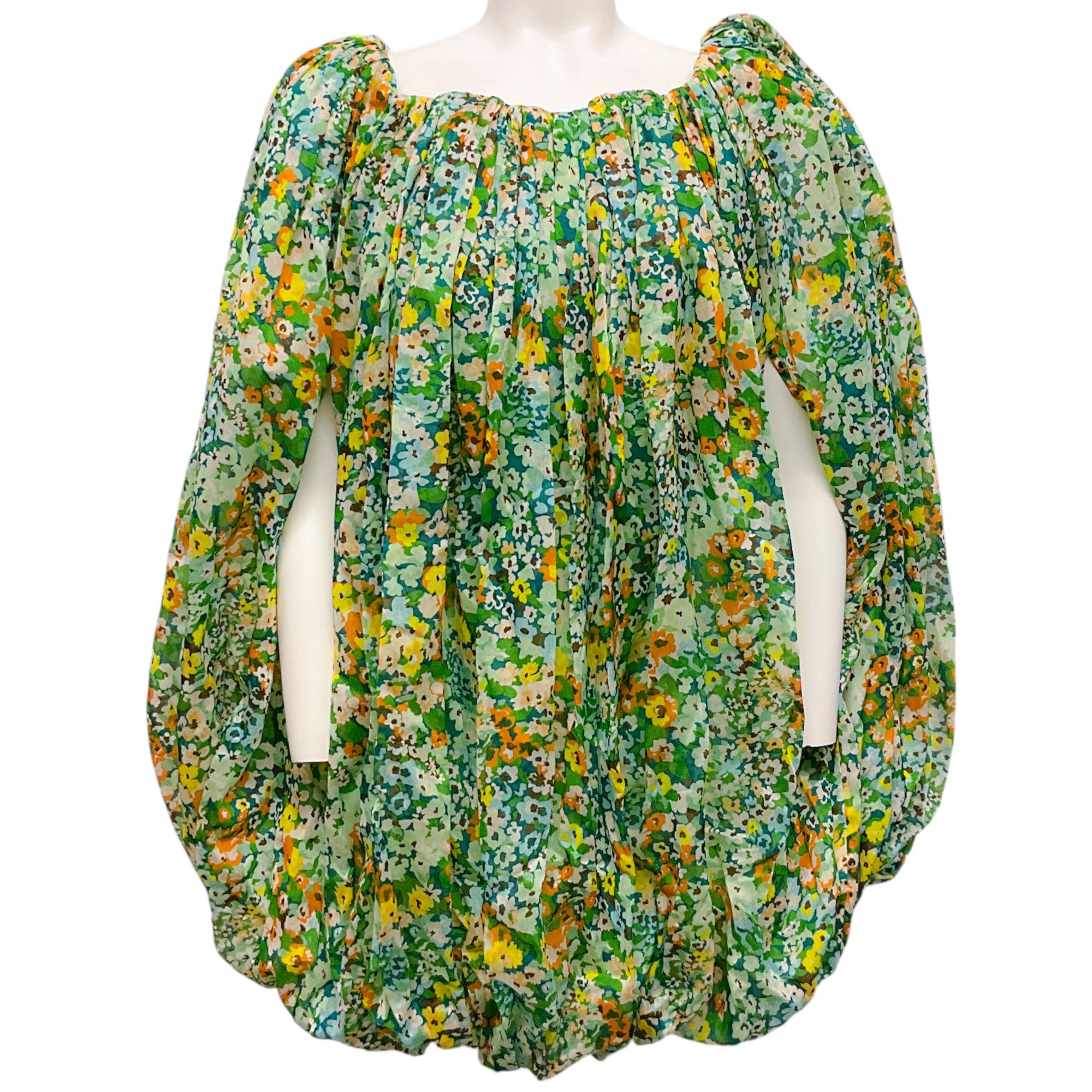 Alemais Green Multi Francis Bubble Mini Dress