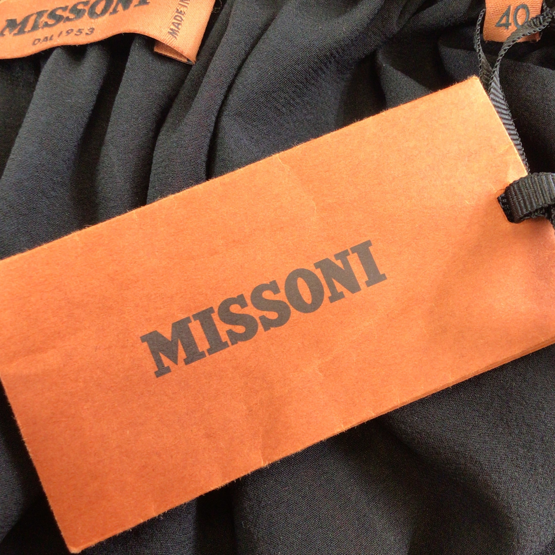 Missoni Black Multi Printed Open Back Silk Dress