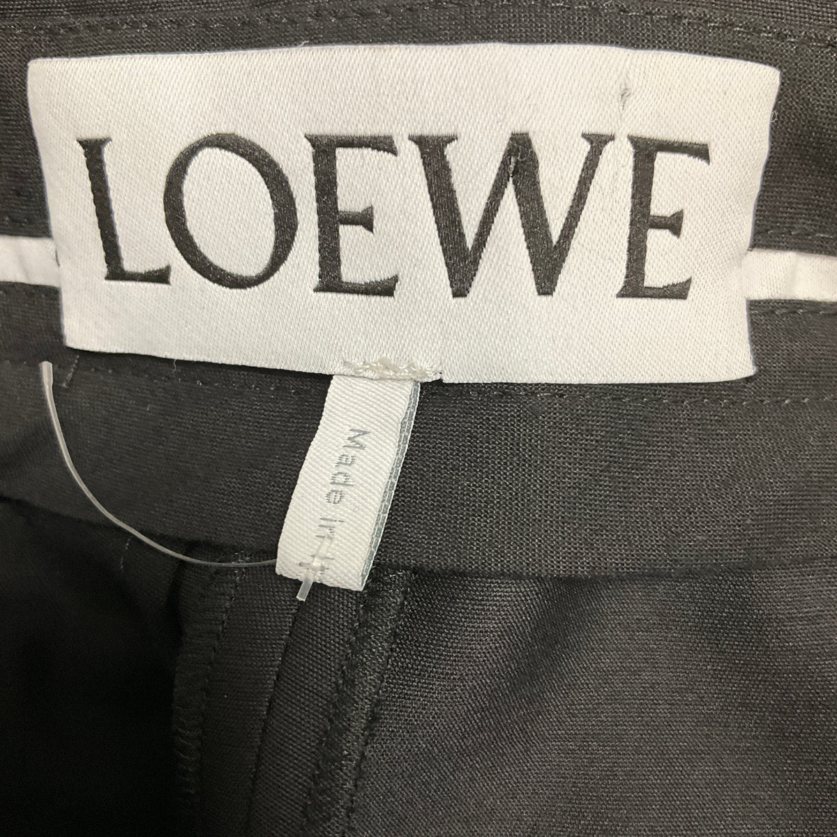 Loewe Black Belted Wool and Silk Wide Leg Trousers