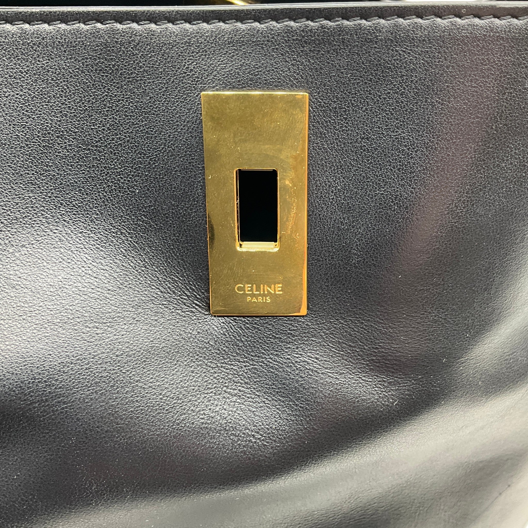 Celine Black Leather Bucket 16 Bag