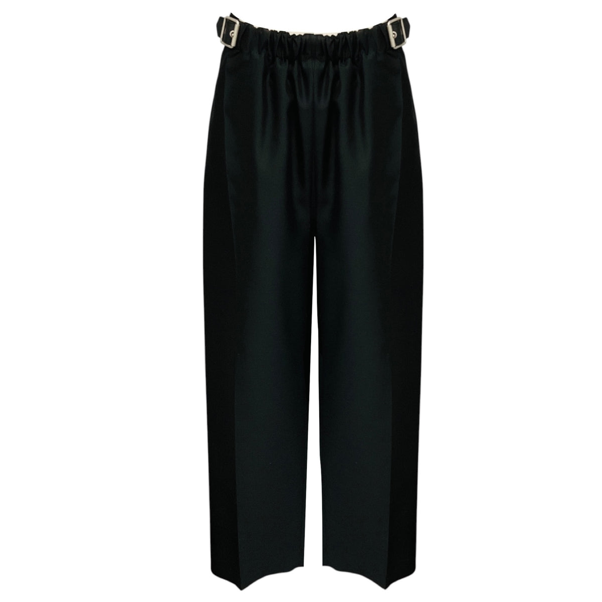 Loewe Black Belted Wool and Silk Wide Leg Trousers