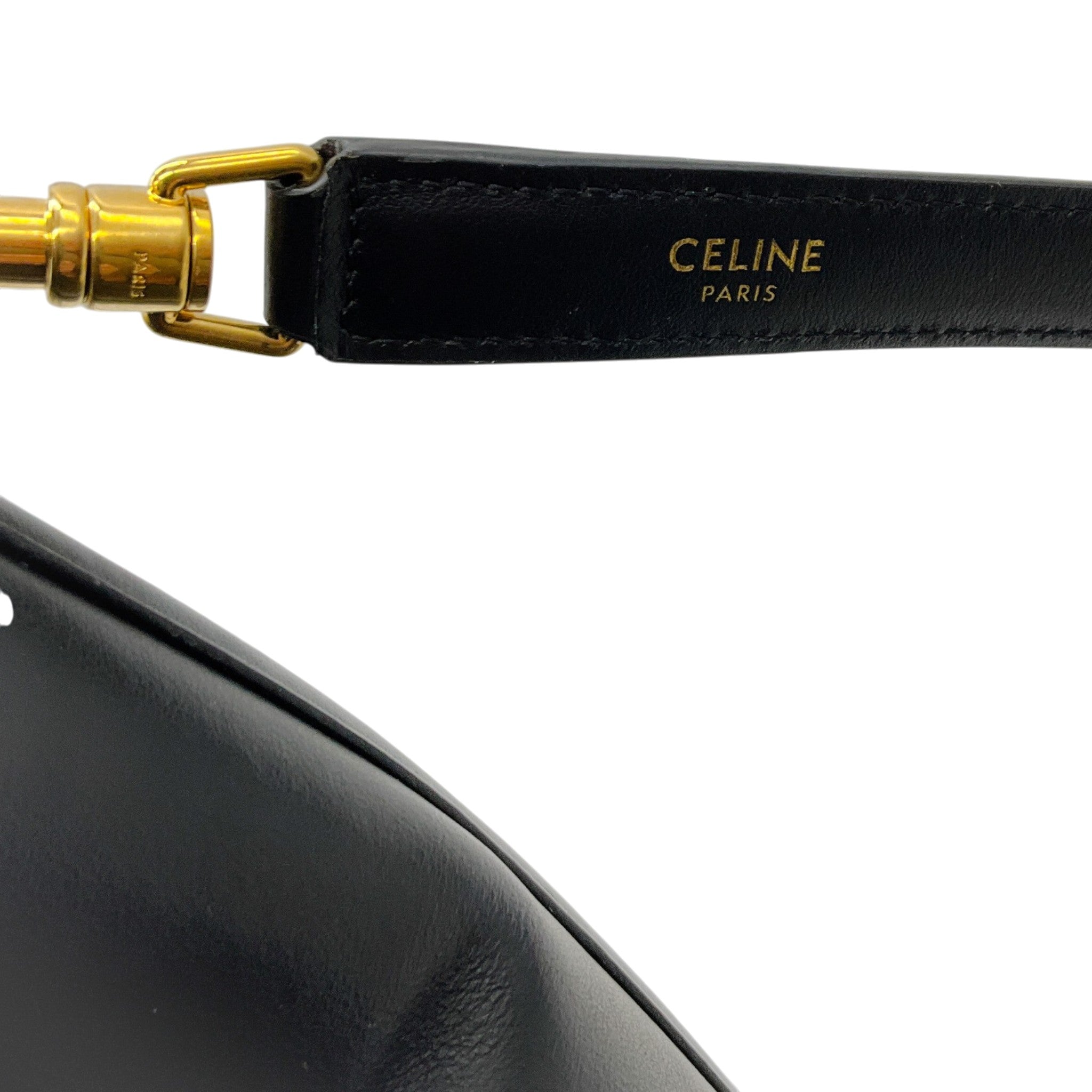 Celine Black Leather Bucket 16 Bag