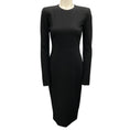 Load image into Gallery viewer, Victoria Beckham Black Long Sleeved Stretch Wool Crepe Midi Dress
