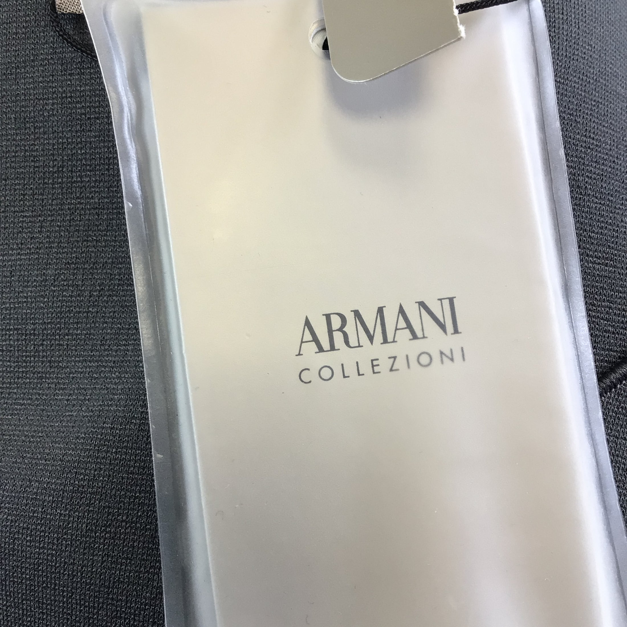 Armani Collezioni Charcoal Grey Short Sleeved V-Neck Stretch Knit Midi Dress