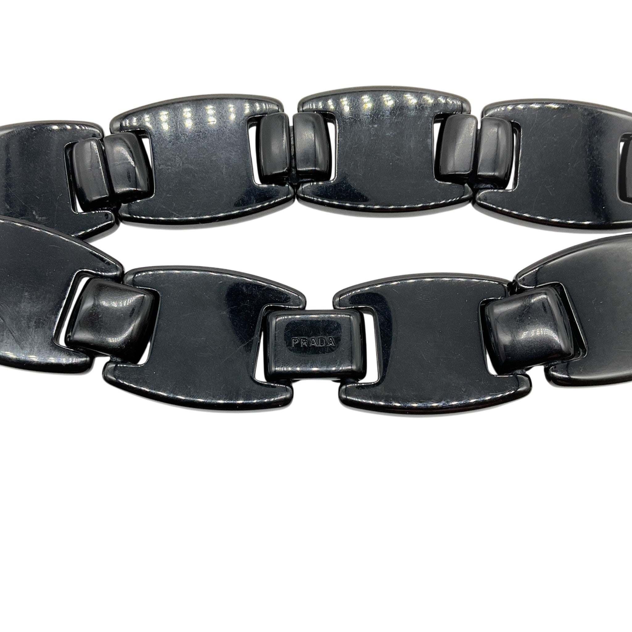 Prada Black Acrylic Link Belt