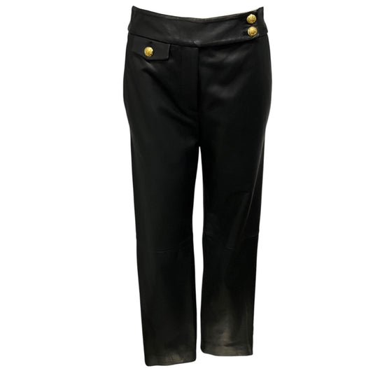 Veronica Beard Black Lamb Leather Renzo Pant