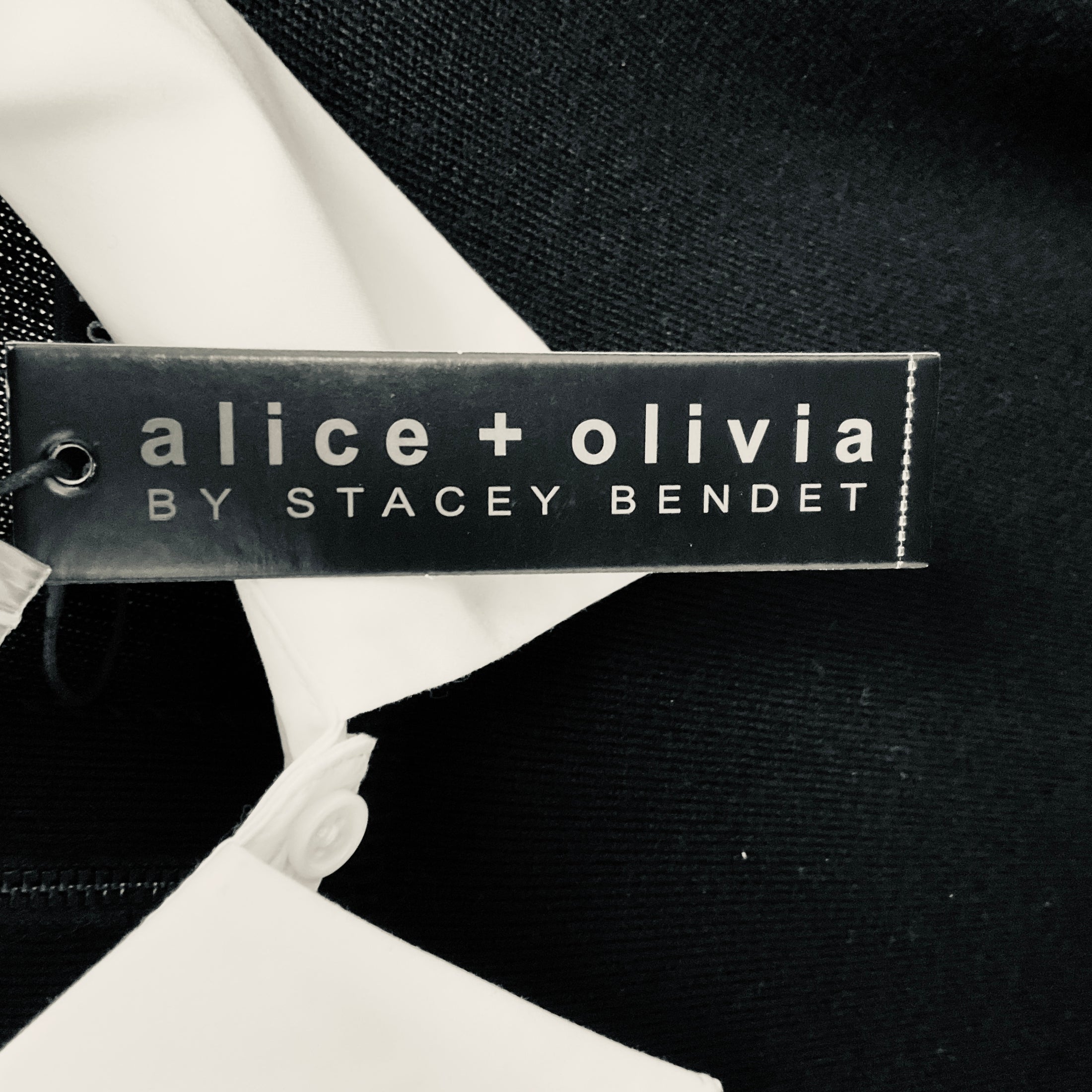 Alice + Olivia Black Combo Porla Collared Sweater