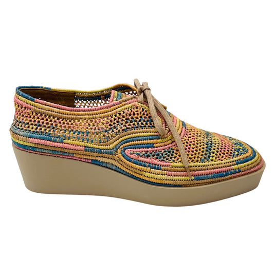 Robert Clergerie Multi Paille Mix Pastel Lisa Raffia Derby Platform Shoes