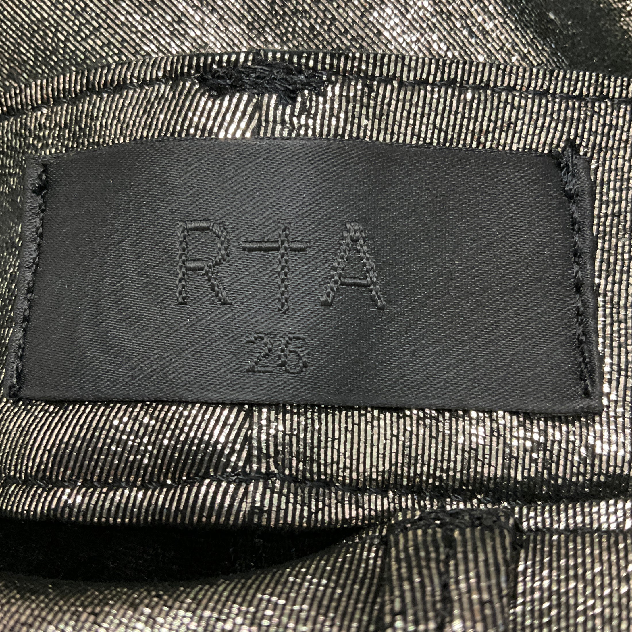 RtA Gold Metallic Lambskin Stretch Leather Skinny Pants