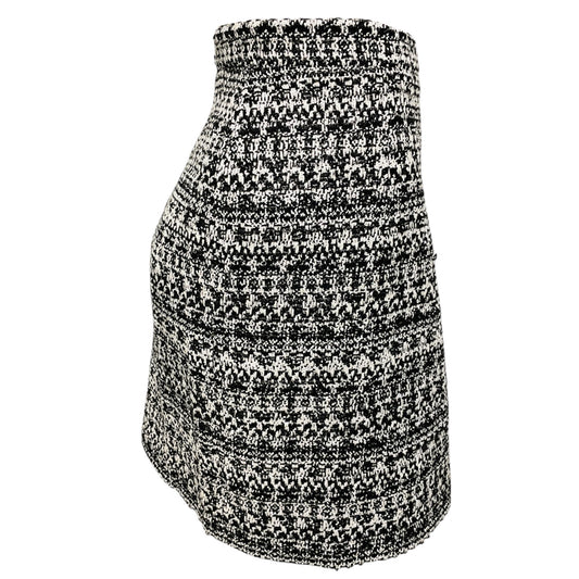 Alessandra Rich Black / White Sequin Tweed Mini Skirt