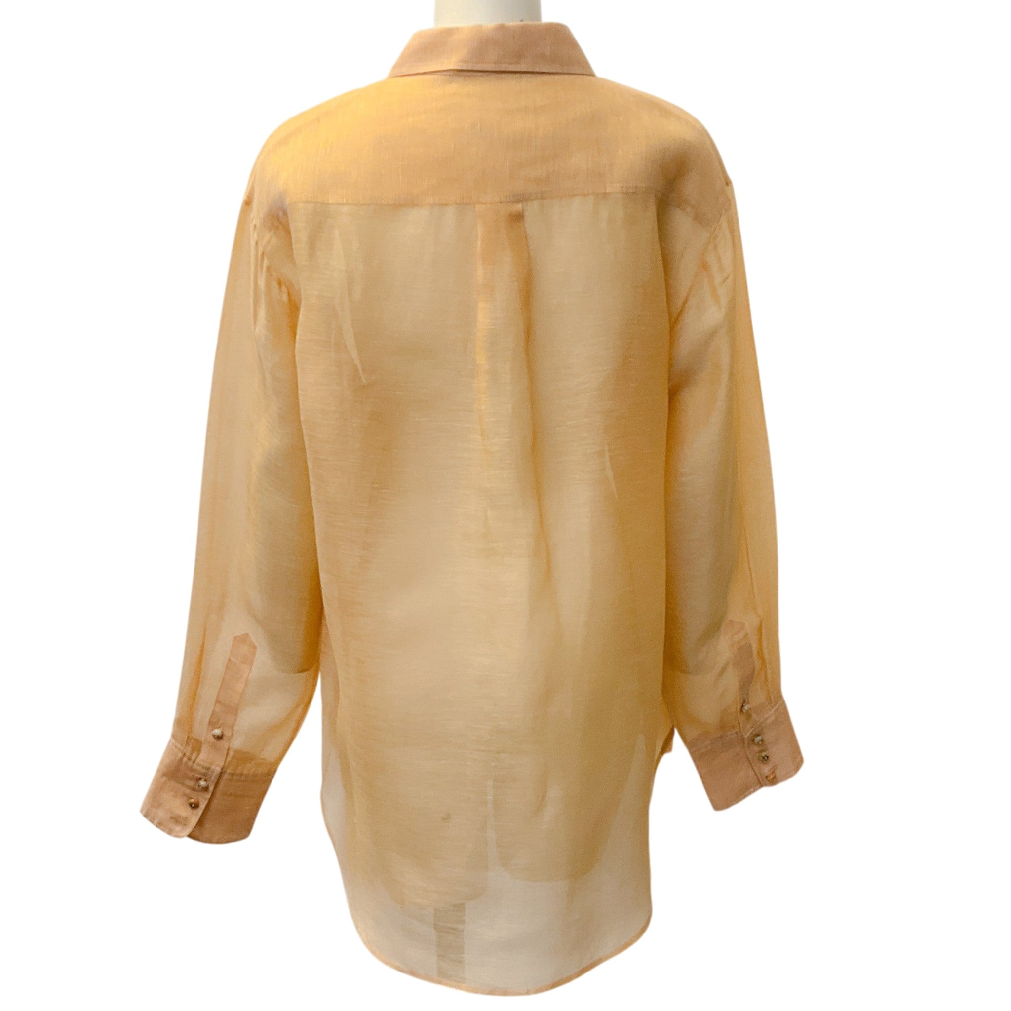 Zimmermann Light Rust Linen Silk Button Front Shirt