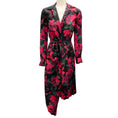 Load image into Gallery viewer, Dries Van Noten Black / Red Dinta Floral Printed Long Sleeved Wrap Dress
