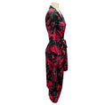 Load image into Gallery viewer, Dries Van Noten Black / Red Dinta Floral Printed Long Sleeved Wrap Dress
