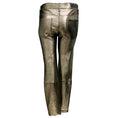 Load image into Gallery viewer, RtA Gold Metallic Lambskin Stretch Leather Skinny Pants
