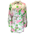 Load image into Gallery viewer, Richard Quinn White / Pink Multi Floral Printed Belted Long Sleeved Button-down Silk Dress
