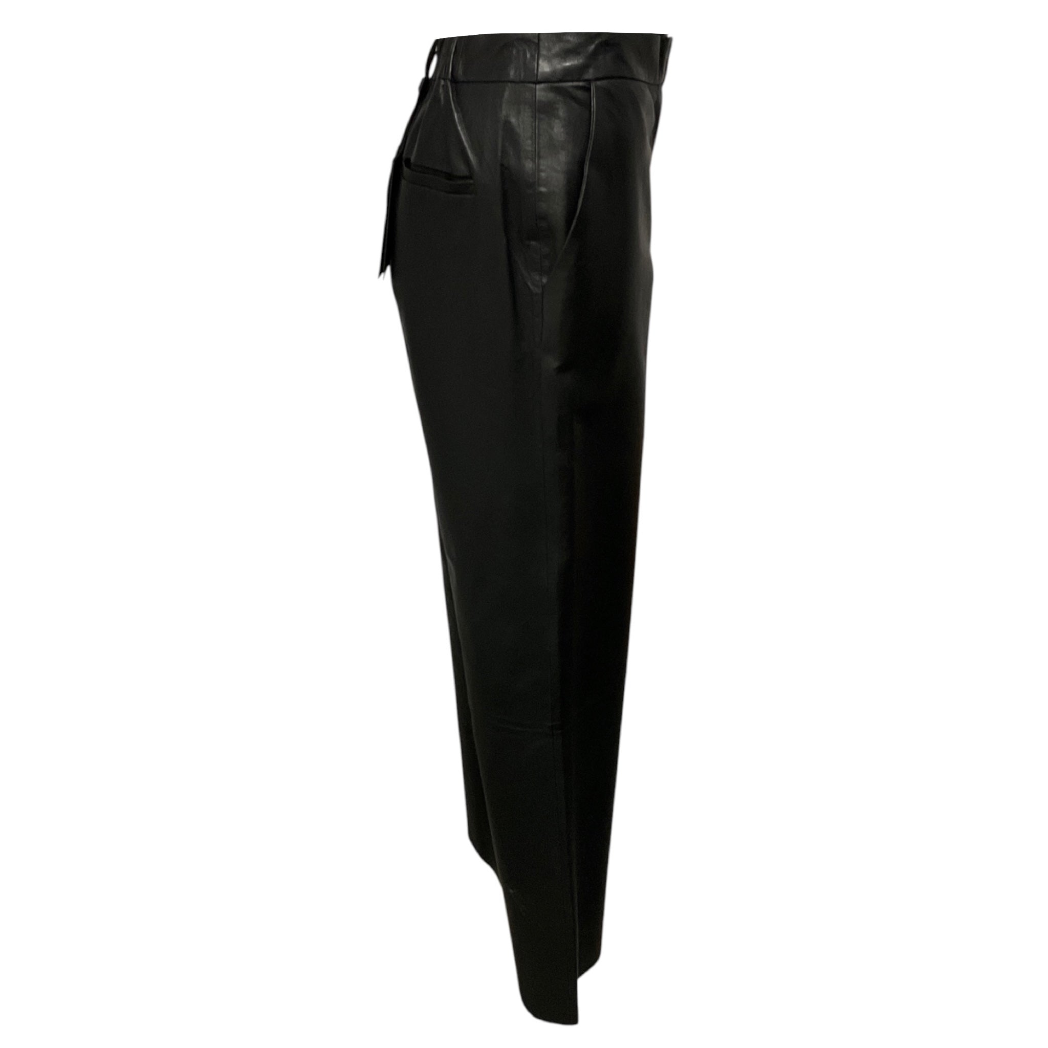 Lamarque Black Yaren Lamb Leather Pants
