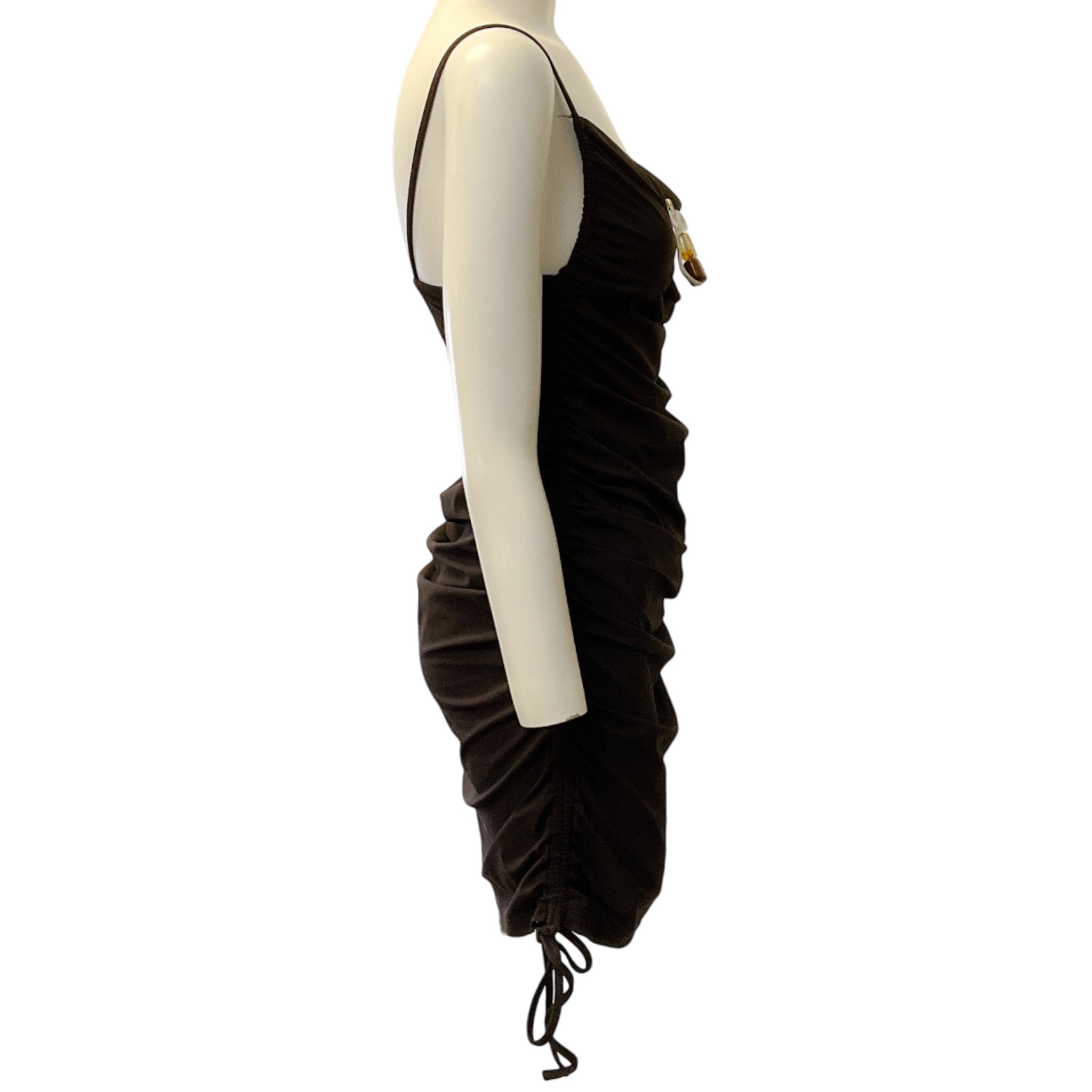 Christopher Esber Brown Ruched Mini Dress