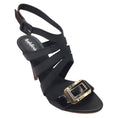 Load image into Gallery viewer, Baldinini Black / Gold Buckle Detail Caged Leather Sandals
