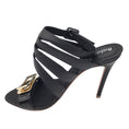 Load image into Gallery viewer, Baldinini Black / Gold Buckle Detail Caged Leather Sandals

