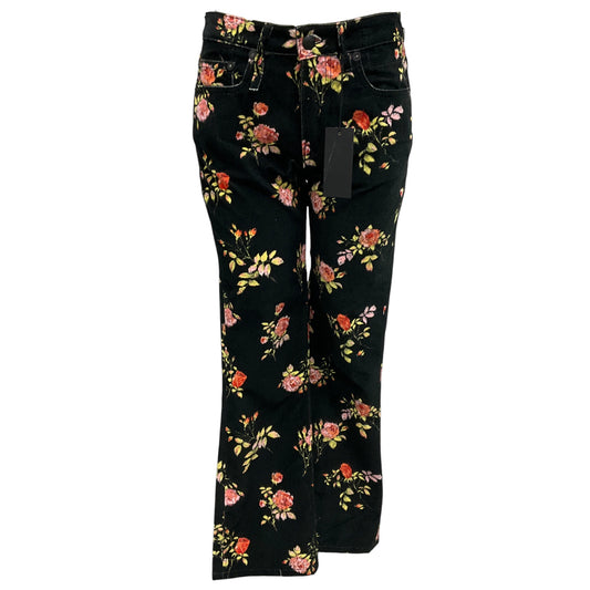 R13 Black Floral Kick Fit Jeans