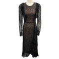 Load image into Gallery viewer, Giambattista Valli Black Long Sleeved Lace Midi Dress
