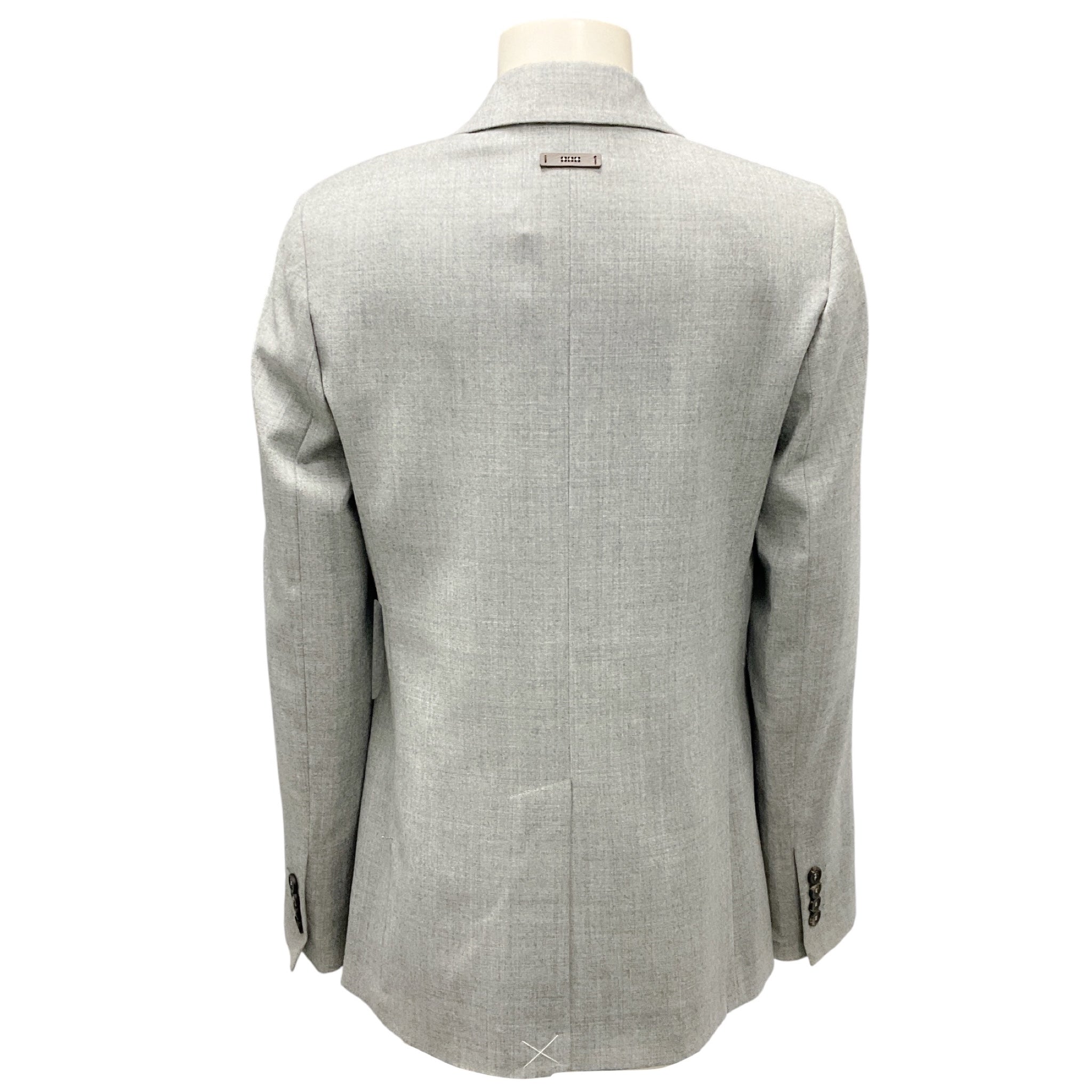 Peserico Grey Lurex Wool Flannel Blazer