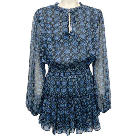 MISA Los Angeles Blue Valencia Tile Lorena Mini Dress
