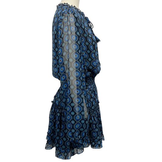 MISA Los Angeles Blue Valencia Tile Lorena Mini Dress