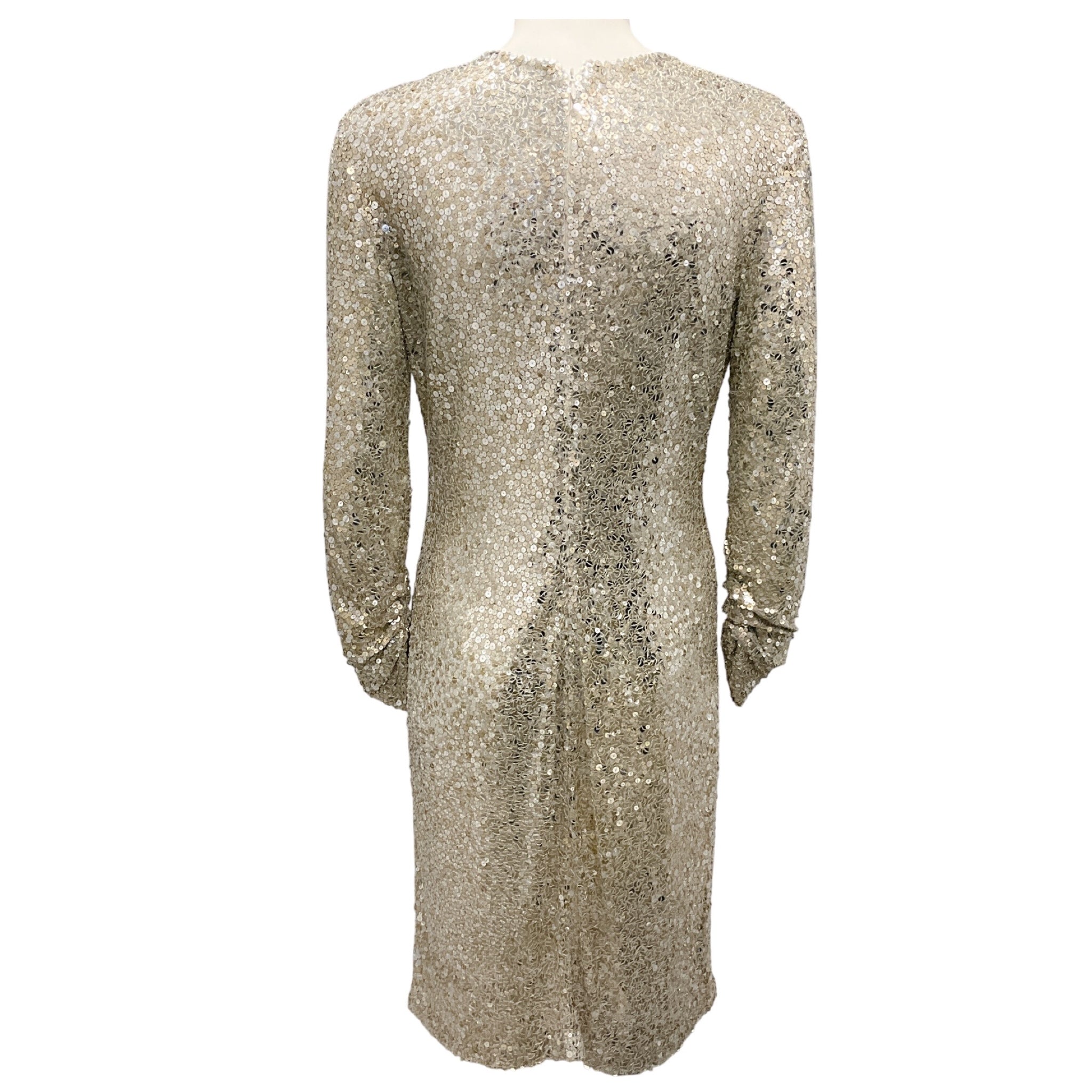 Naeem Khan Gold / Silver Metallic Sequined Cocktail Dress
