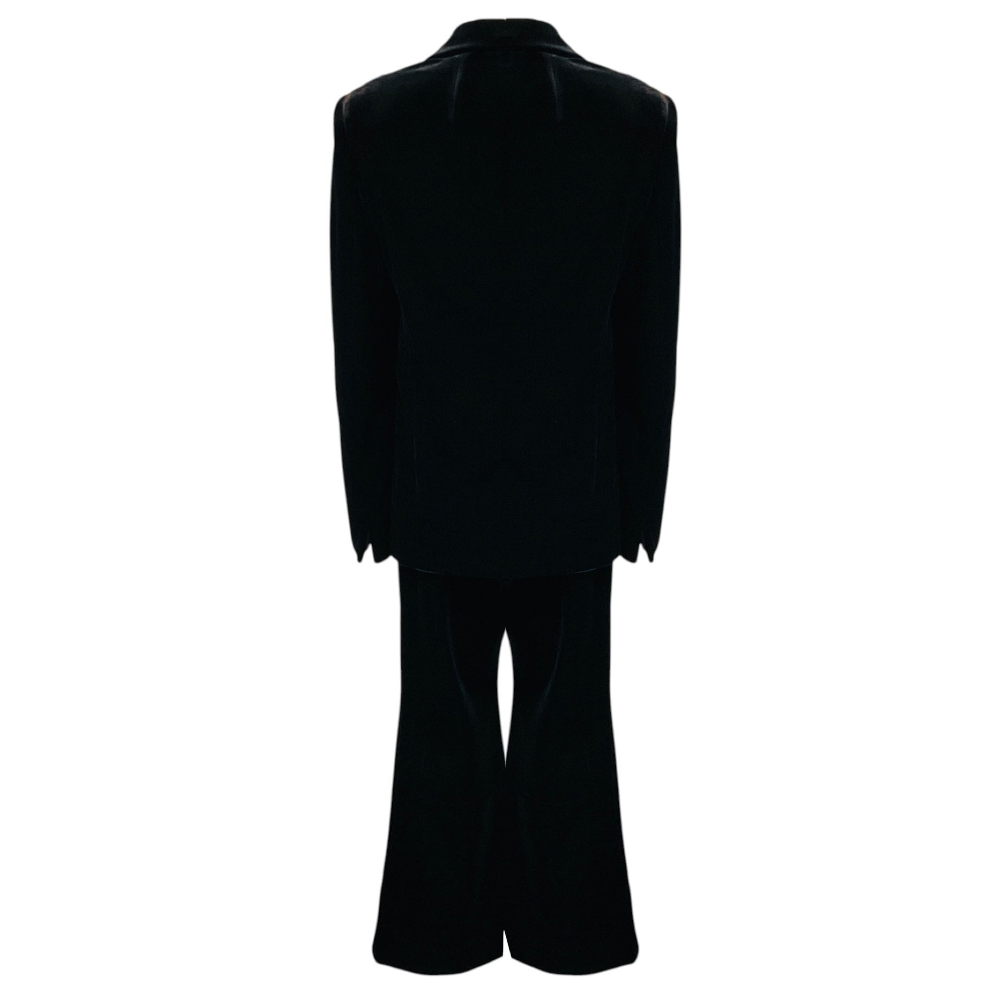 Akris Black Velvet Jacket and Pants Suit Set