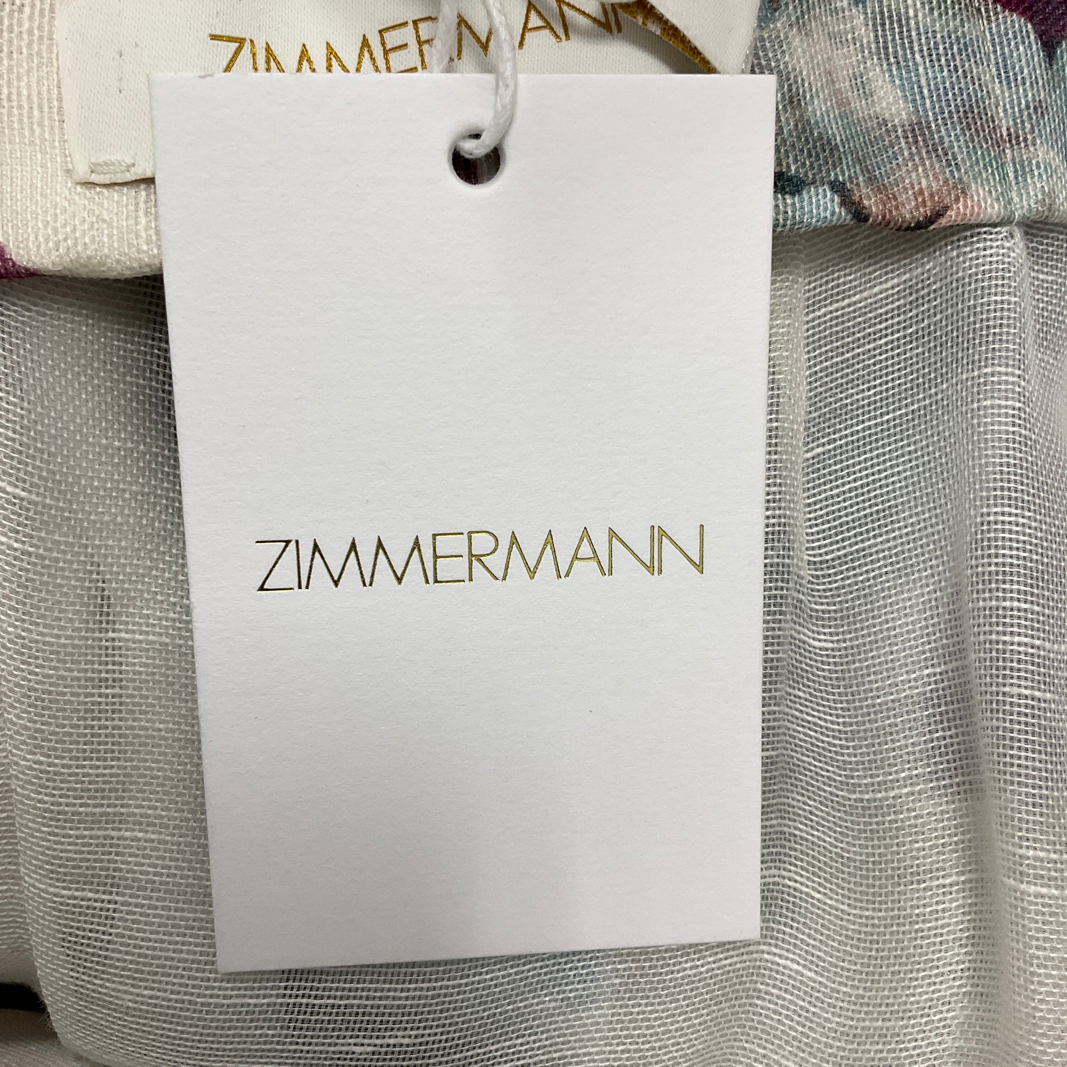 Zimmermann Ivory Barkcloth Print Matchmaker Drape Skirt