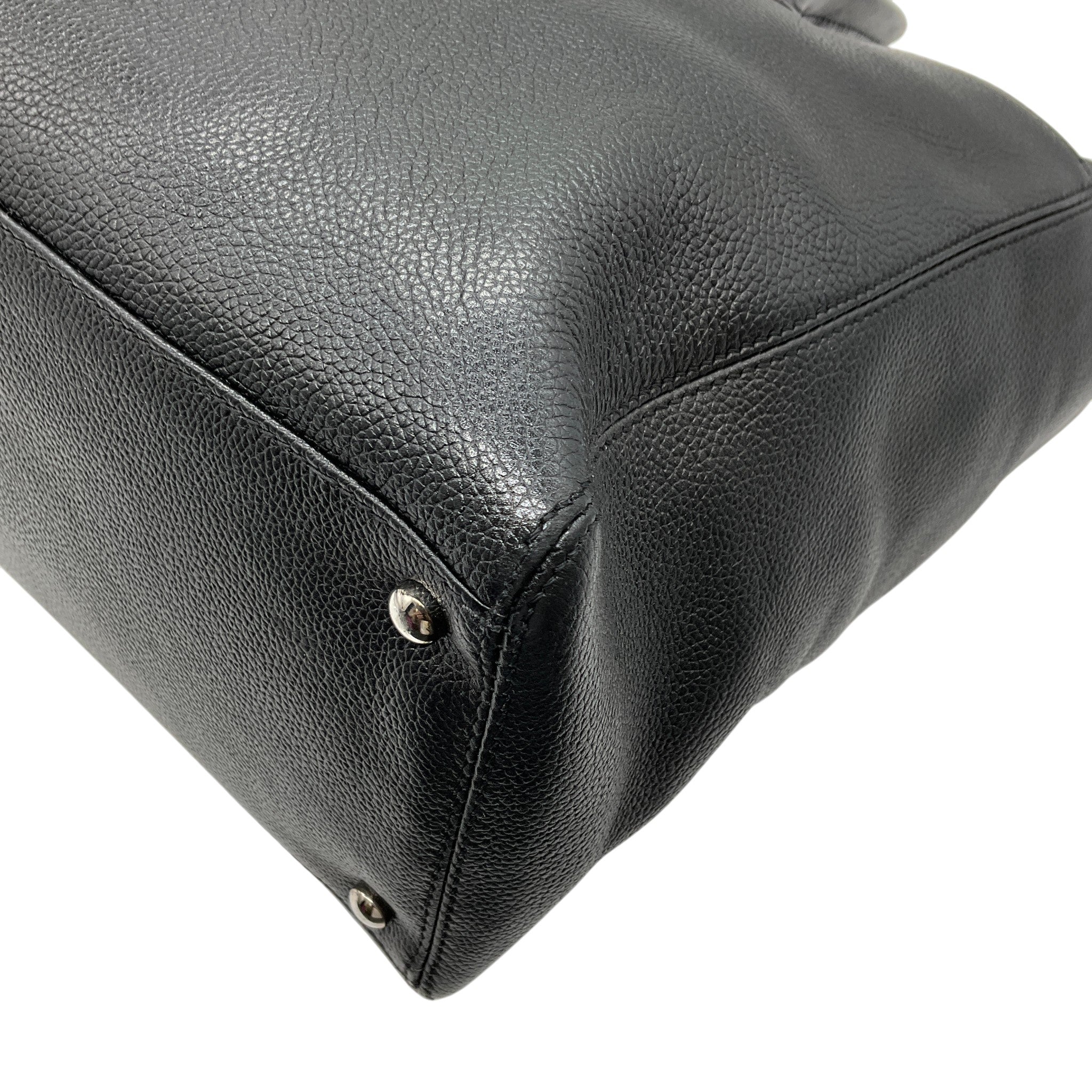 Chanel Black Leather Cerf Executive Tote Bag