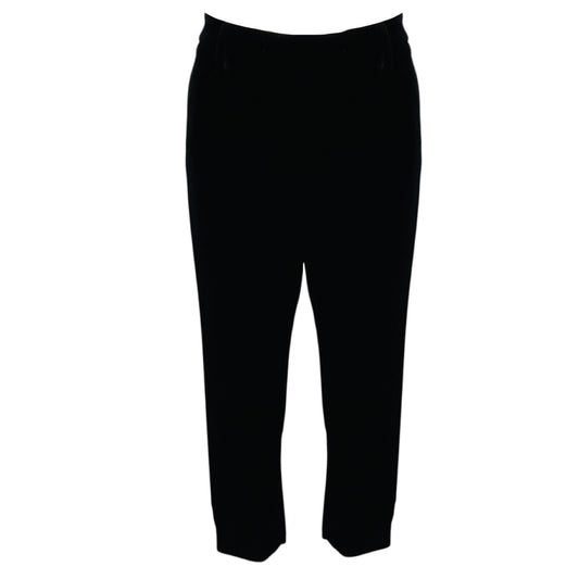 Brunello Cucinelli Black Velvet Trousers with Ankle Zippers