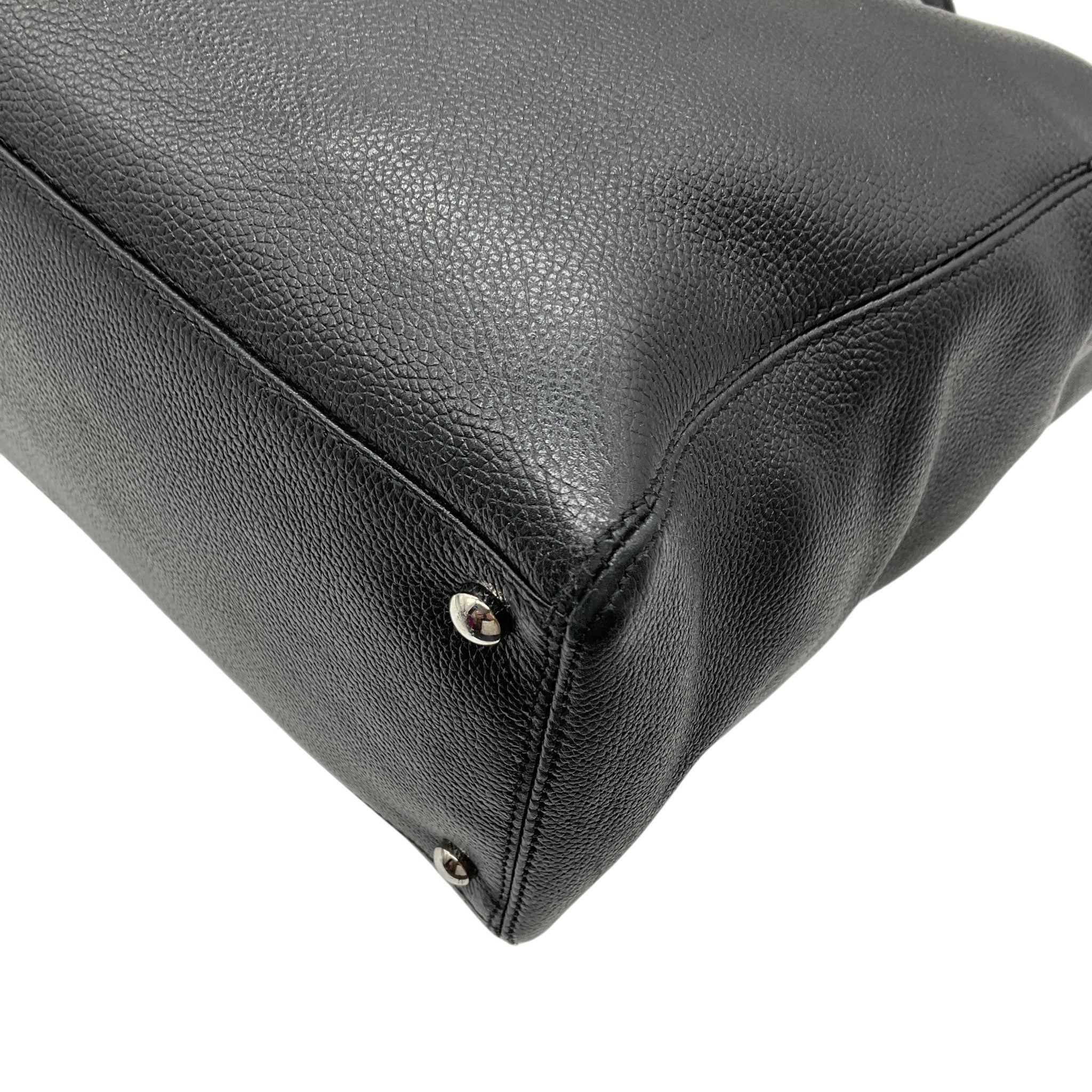Chanel Black Leather Cerf Executive Tote Bag