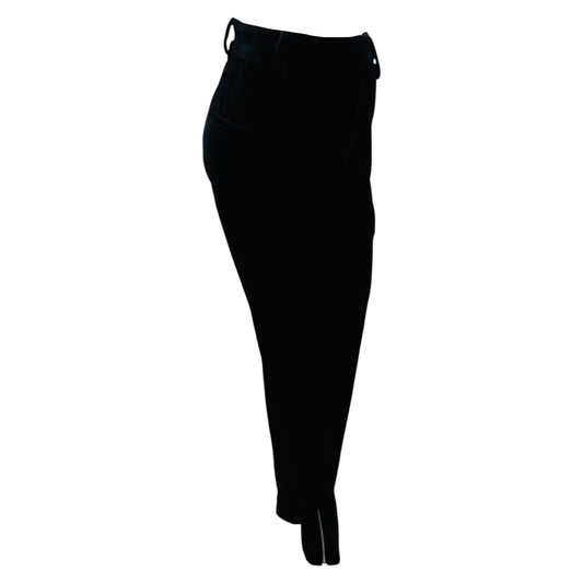 Brunello Cucinelli Black Velvet Trousers with Ankle Zippers
