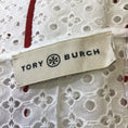 Load image into Gallery viewer, Tory Burch White / Red Honeycomb Eyelet Cotton Midi Dress
