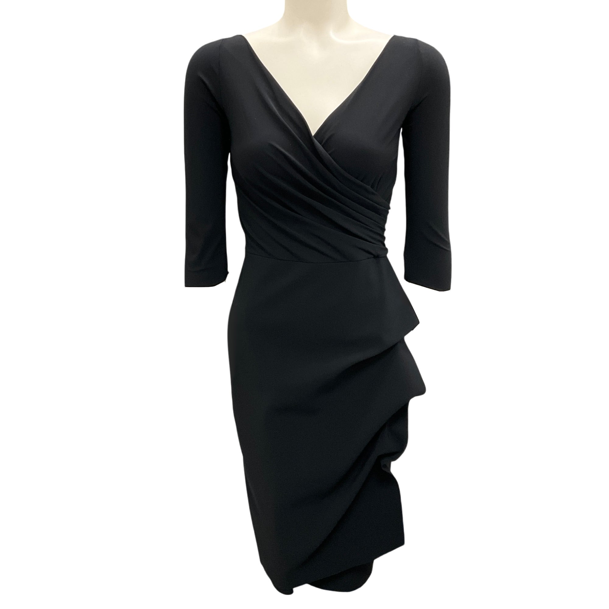 Chiara Boni La Petite Robe Black Florien Ruched Cocktail Dress