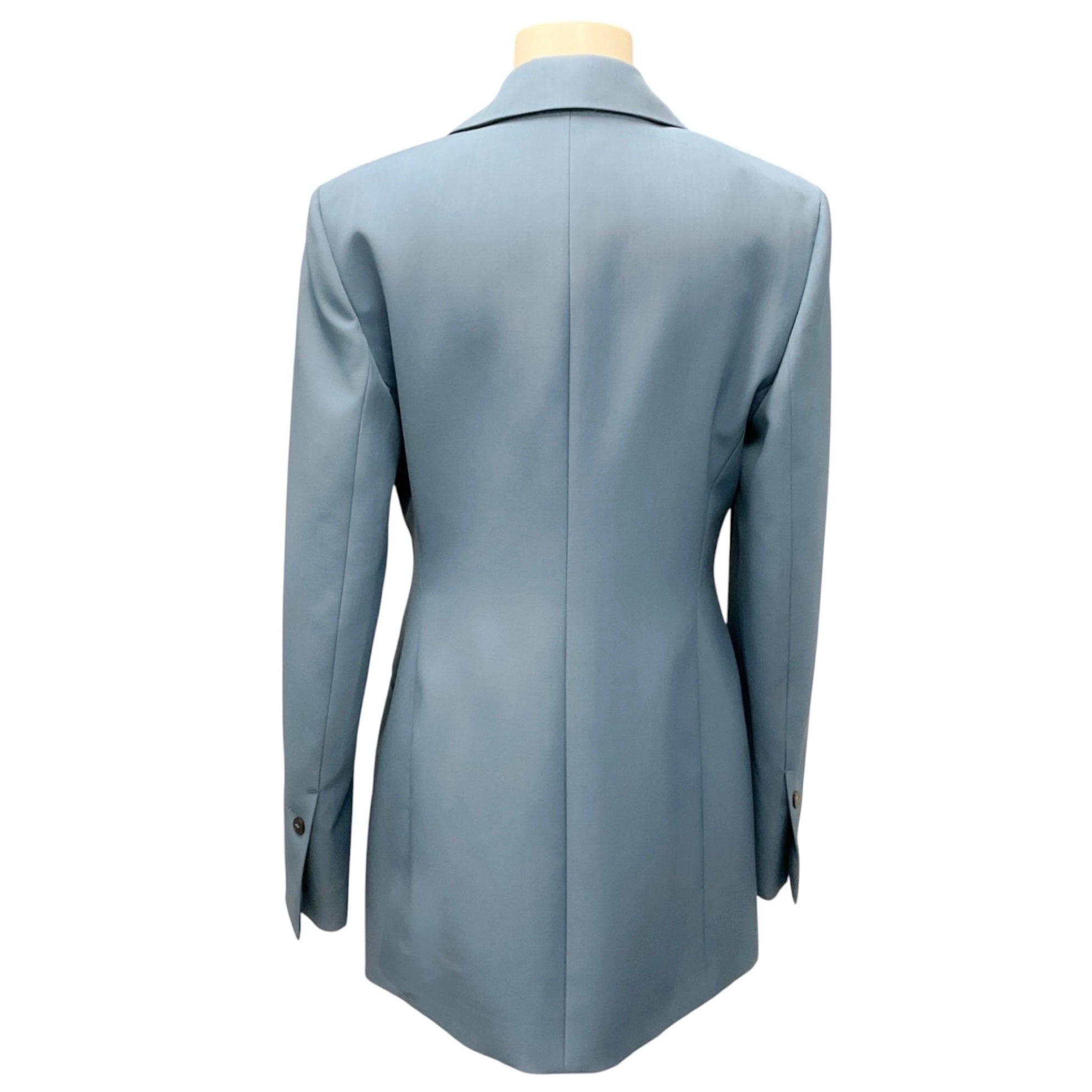 Ferragamo Denim Blue Wool Crepe Blazer