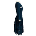 Load image into Gallery viewer, Alaia Slate Blue Zig Zag Mesh Detailed Viscose Knit Midi Dress
