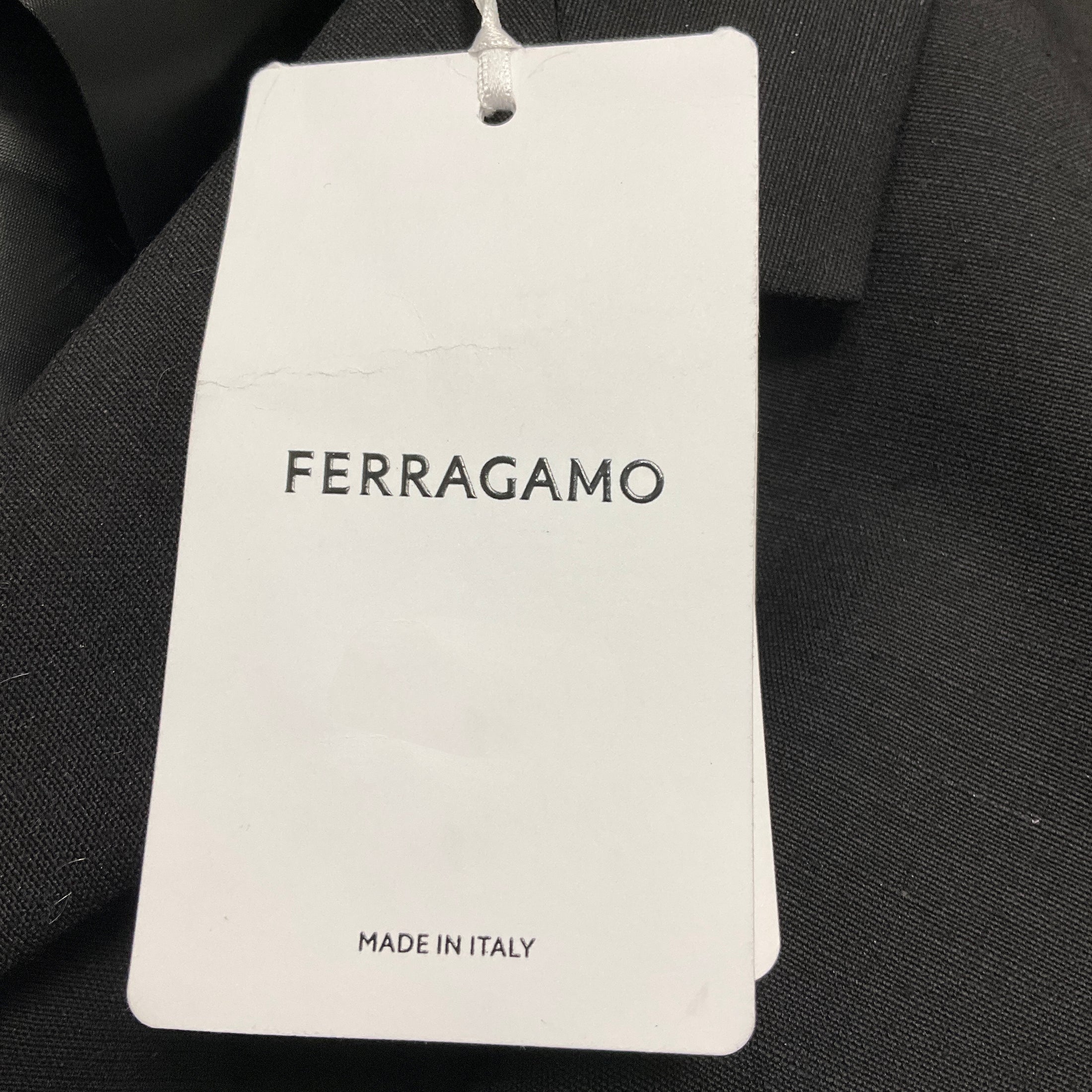 Ferragamo Black Tailored Two Way Wool Suit Jacket