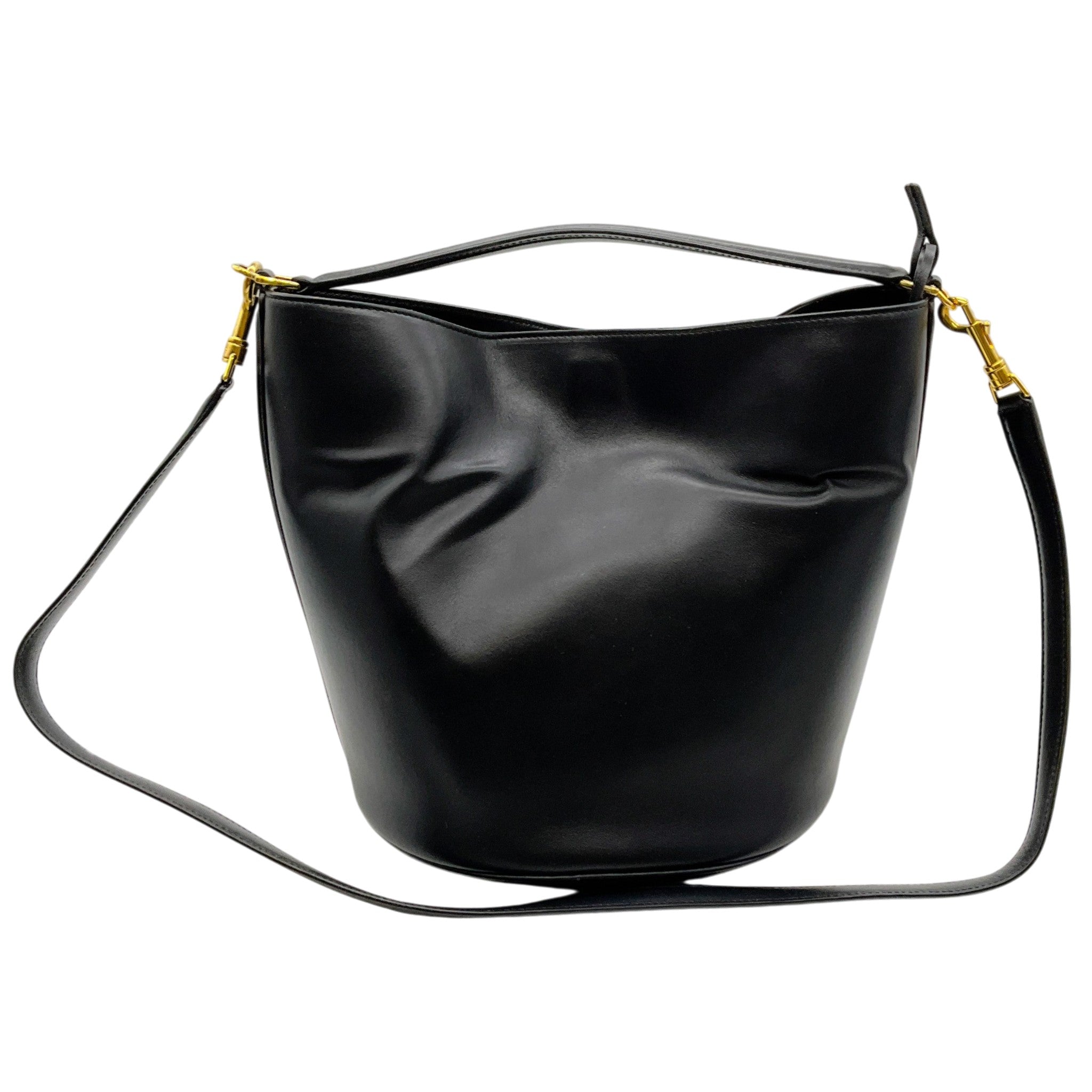 Celine Black Leather Bucket 16 Bag