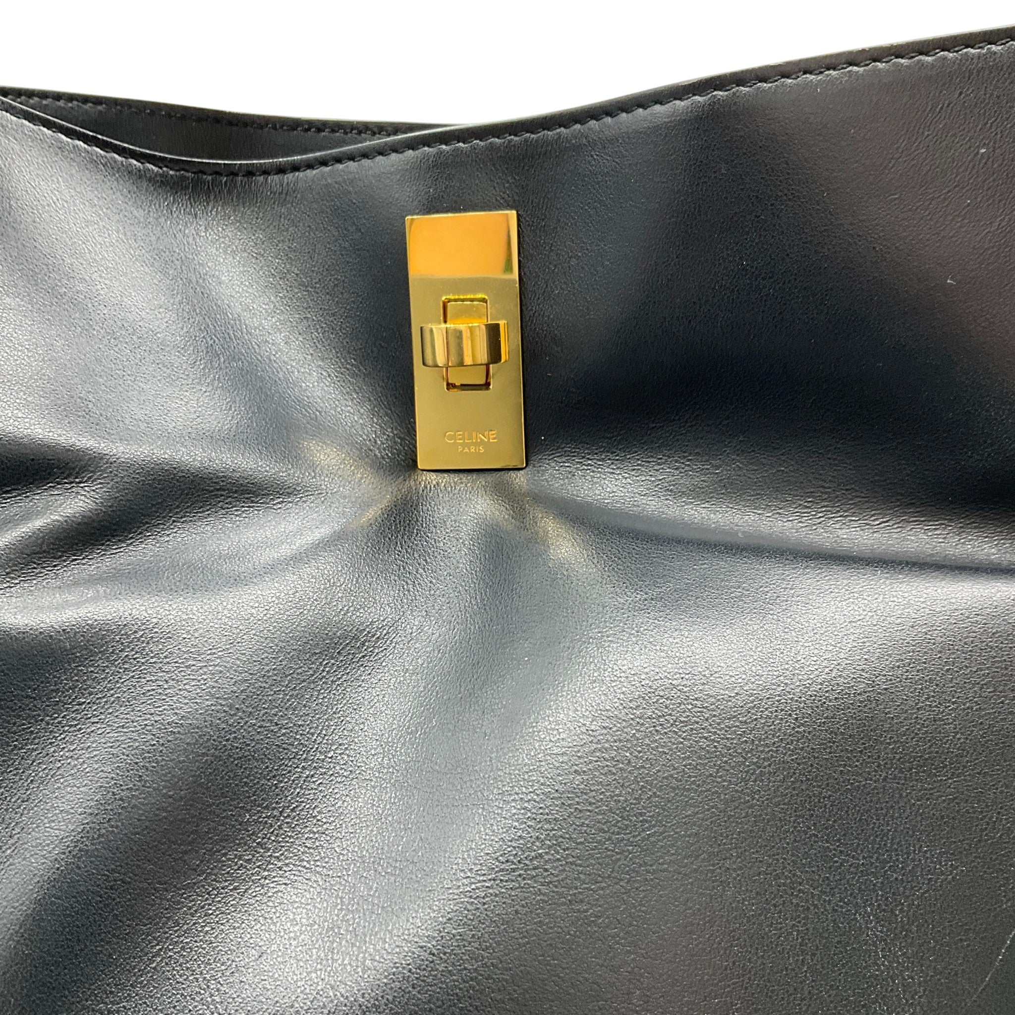 Celine Black Leather Bucket 16 Bag