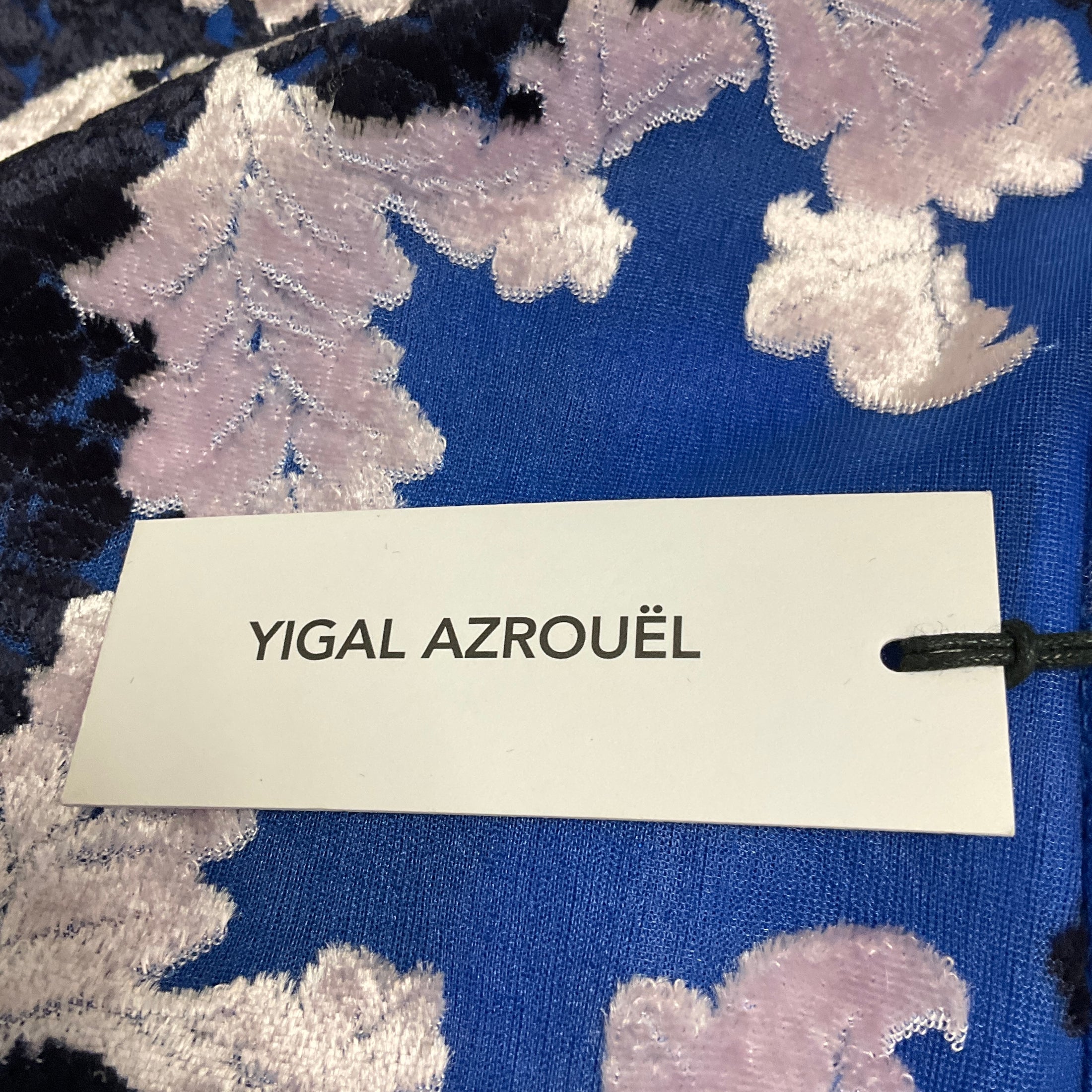 Yigal Azrouel Blue Multi Bajam Daisy Trellis Burn Out Dress